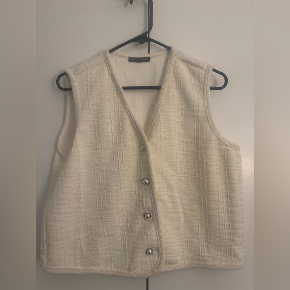 Adrianna Papell Cream Textured Blouse